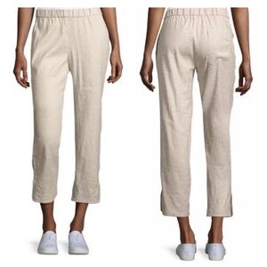 Theory linen pants Thorina Tierra Wash Cropped elastic waist stretchy minimalist